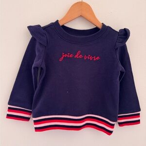 Kids Navy Blue Sweatshirt with Red Accents